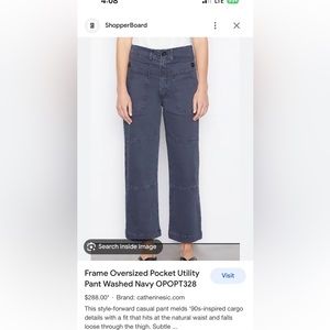 FEAME OVERSIZED POCKET UTILITY PANT IN WASHED NAVY SIZE 25